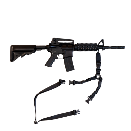 Ремень оружейный RusForce Gun Rop на 1 точку с амортизатором Чёрный