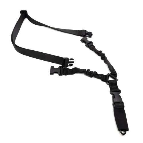 Ремень оружейный RusForce Gun Rop на 1 точку с амортизатором Чёрный