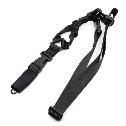 Ремень оружейный RusForce Gun Rop на 1 точку с амортизатором Чёрный