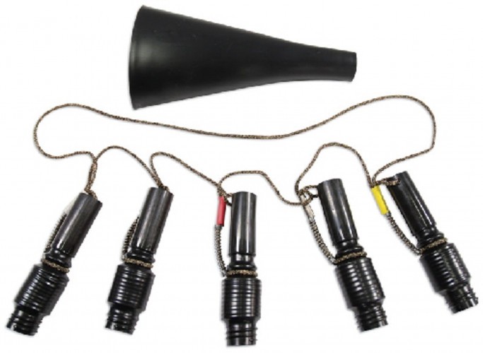 Набор манков духовых из 5 манков на лося с рупором Buck Expert RIGHT-ON 69RO-FKIT пластик Чёрный