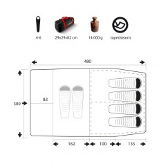 Палатка туристическая Trimm Family Texas для 6 человек 6 Синий
