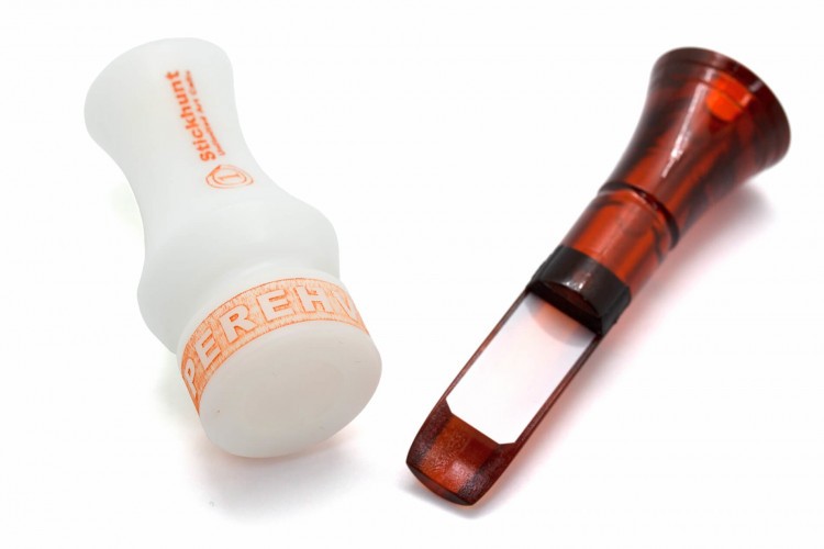 Манок духовой на утку крякву Stickhunt ArtCalls Perehvat 1 лепесток Виски / Белый