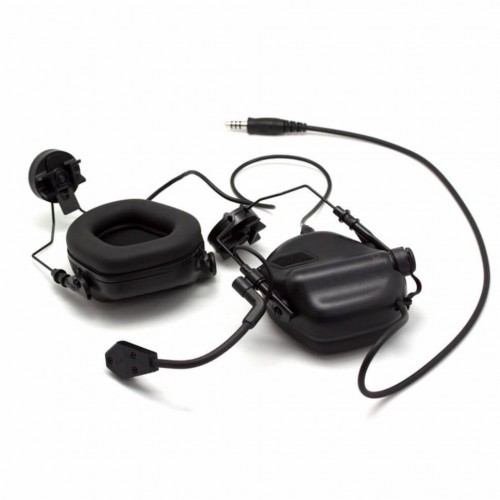 Наушники активные стрелковые Earmor Military Edition ME6 с микрофоном на шлем-каску 22-82 ДБ Чёрный
