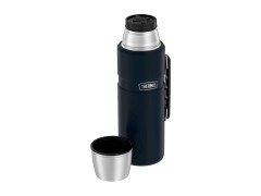 Термос для напитков THERMOS KING SK-2020 MMB 2.0L, нержавеющая сталь, винтовая пробка, складная ручка, чёрный