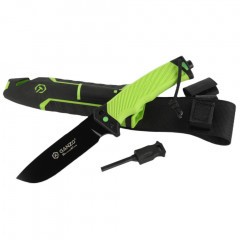 Нож фиксированный Ganzo G8012V2-LG Клинок 11.3 см c паракордом Салатовый