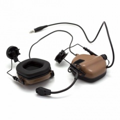 Наушники активные стрелковые Earmor Military Edition ME6 с микрофоном на шлем-каску 22-82 ДБ Койот