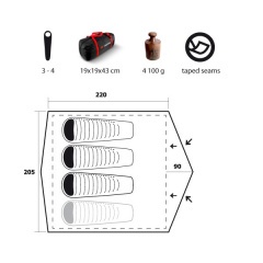 Палатка туристическая Trimm Hudson для 4-х человек Зеленый
