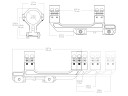 Кронштейн-моноблок Vector Optics 1-Piece Adjustable Extended Picatinny Mount с выносом на Picatinny D=30 мм H=38 мм