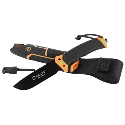 Нож фиксированный Ganzo G8012V2-OR Клинок 11.3 см c паракордом Оранжевый