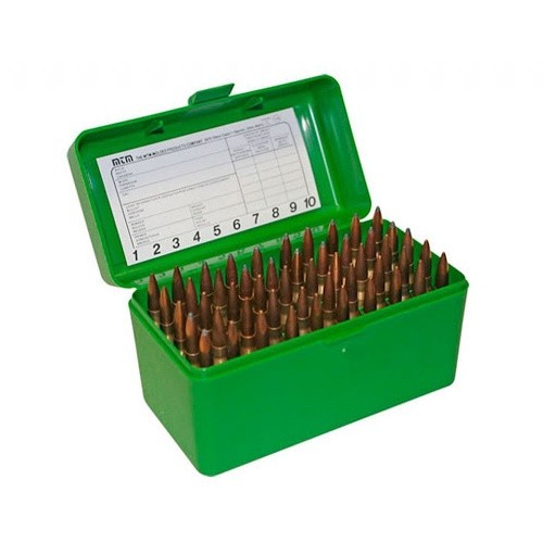 Кейс MTM Case-Gard RL-50-10 для хранения 50 патронов до .410 калибра Зеленый