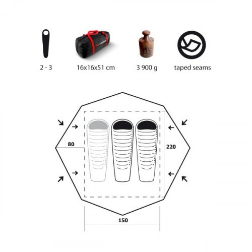 Палатка туристическая Trimm Ohio для 3-х человек Зелёный