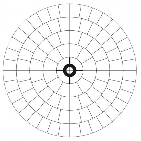 Мишень бумажная №5 для пристрелки дробовых ружей 100-дольная, 800х800 мм 80 г/м 100 шт