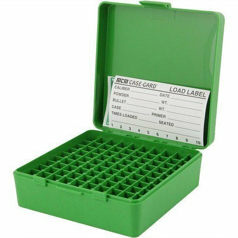 Коробка MTM Case-Gard P-100-44-10 для хранения 100 патронов до .45 калибра Зелёный