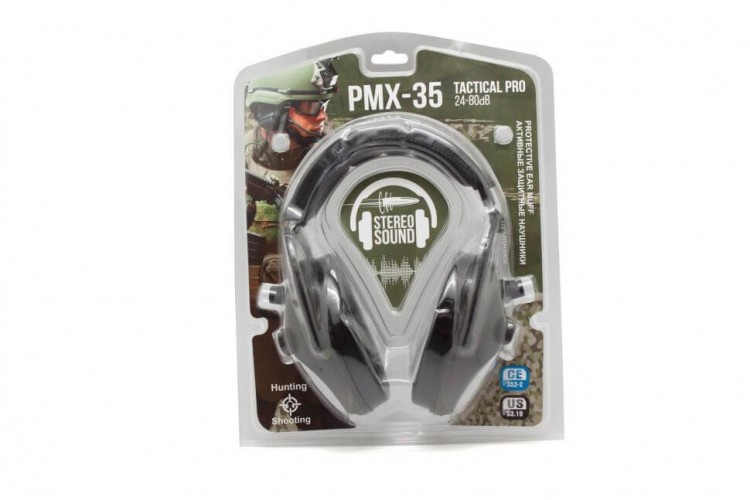 Наушники активные стрелковые PMX Tactical Pro PMX-35G 24-80 ДБ Хаки