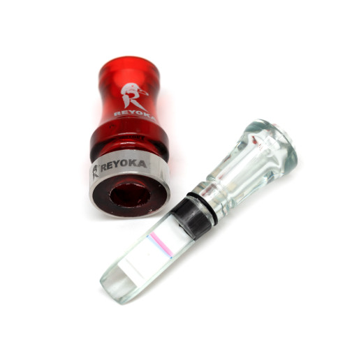 Манок духовой на утку крякву Reyoka Ordek Cift 2 лепестка Красный / Прозрачный