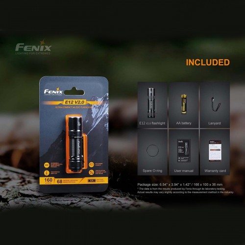 Фонарь-брелок Fenix E12 V2 Свет - Белый (Холодный) 160 lm 68 м