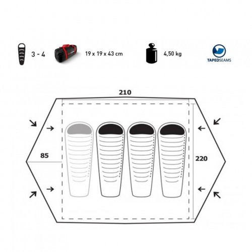 Палатка туристическая Trimm Oregon для 4-х человек Зелёный