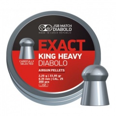 Пульки для пневматики JSB Exact King Heavy Полусферические 6.35 мм 2.2 г (300 шт)