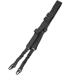 Ремень оружейный RusForce Gun Rop Two на 2 точки с амортизатором Чёрный