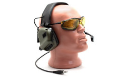 Наушники активные стрелковые Earmor Military Edition ME5 с микрофоном и разъемом для тангенты и креплением ARC на шлем 22-82 ДБ Хаки