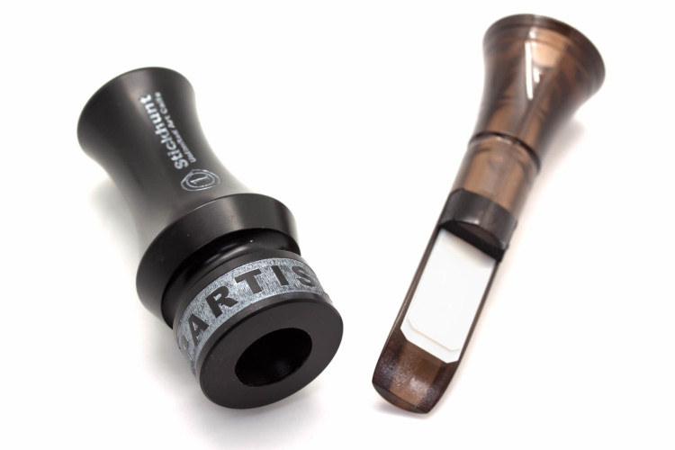 Манок духовой на утку крякву Stickhunt ArtCalls Partisan 2 лепестка Дымчатый / Чёрный