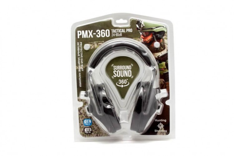 Наушники активные стрелковые PMX Tactical Pro PMX-360 3D Sound 24-80 ДБ Realtree