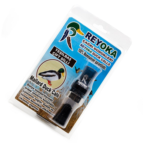 Манок духовой на утку крякву Reyoka Ordek Cift 2 лепестка Дымчатый / Чёрный