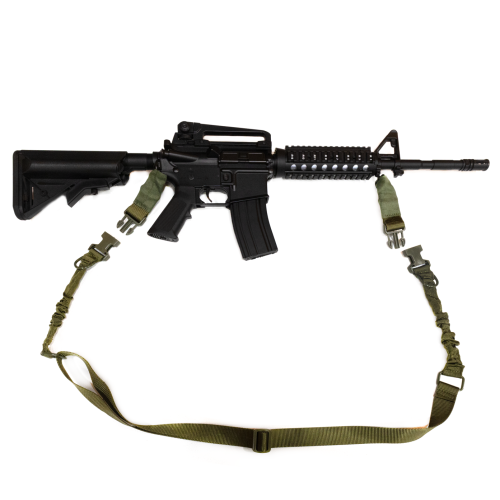 Ремень оружейный RusForce Gun Rop Two на 2 точки с амортизатором Зелёный