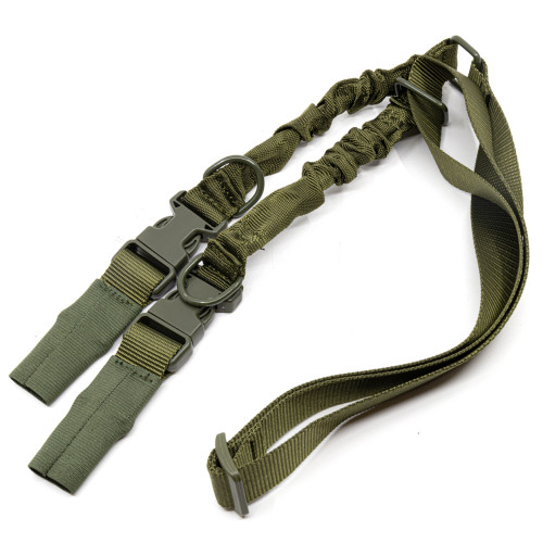 Ремень оружейный RusForce Gun Rop Two на 2 точки с амортизатором Зелёный