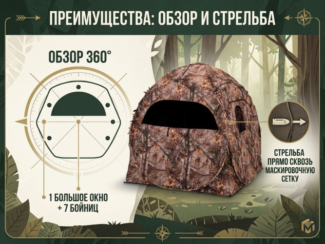 Засидка-укрытие Ameristep Doghouse для охоты для 2 человек 152х152 см