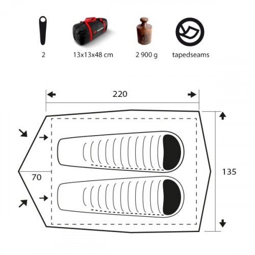 Палатка туристическая Trimm Outdoor Duo для 2-х человек Койот