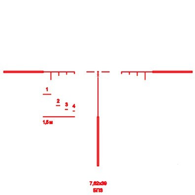 Прицел призматический ВОМЗ Пилад Brevis Р 2.5х24 L Сетка 7.62х39 / Подсветка на Weaver / Picatinny