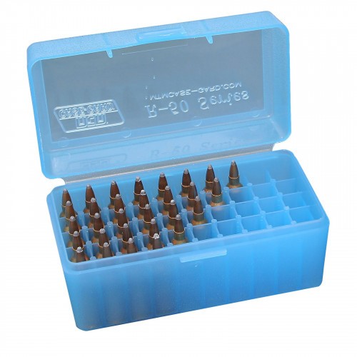 Кейс MTM Case-Gard RS-S-50-24 для хранения 50 патронов до .30 калибра Голубой