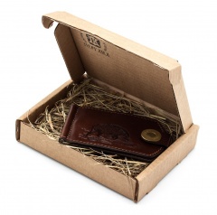 Купюродержатель Пергама Кабан из натуральной кожи Коричневый