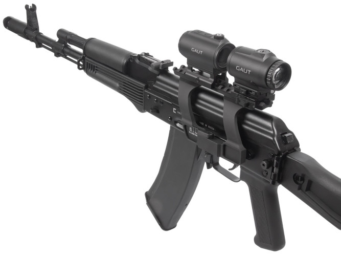 Кронштейн GTS Q.122 боковой быстросъёмный Picatinny для АК/Сайга 16 слотов
