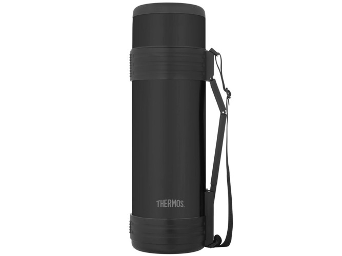 Термос для напитков THERMOS NCD-1000 BK 1.0L, нержавеющая сталь, винтовая пробка, складная ручка, цвет чёрный