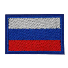 Шеврон Нашивка тактический Патч RusForce Флаг России 8x5 cм триколор синий