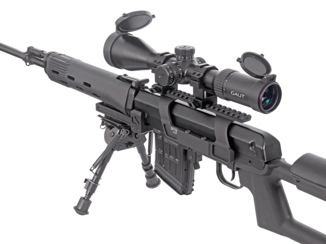 Кронштейн GTS Q.124 боковой небыстросъёмный низкий Picatinny СВД/Тигр 20 слотов