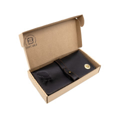 Портмоне Пергама Медведь из натуральной кожи Чёрный