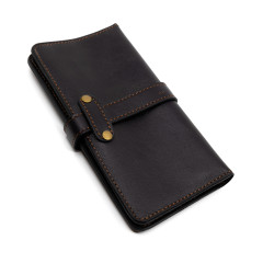 Портмоне Пергама Медведь из натуральной кожи Чёрный