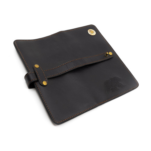 Портмоне Пергама Медведь из натуральной кожи Чёрный