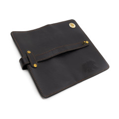 Портмоне Пергама Медведь из натуральной кожи Чёрный