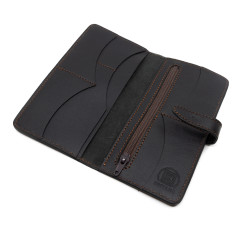 Портмоне Пергама Медведь из натуральной кожи Чёрный