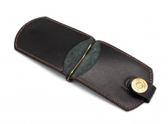 Купюродержатель Пергама Кабан из натуральной кожи черный