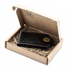 Купюродержатель Пергама Кабан из натуральной кожи черный