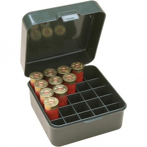 Коробка MTM Shotshell Case S-25-12M-11 для хранения 25 патронов 12 калибра Зелёный