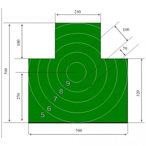 Мишень бумажная грудная №4 плотность 60 г/м 500 шт