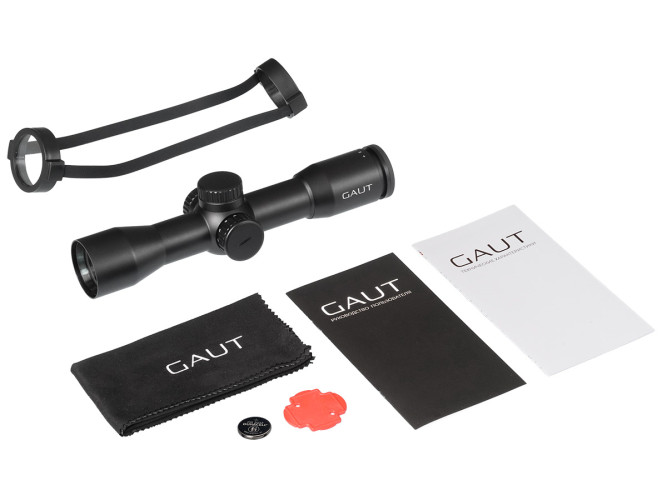 Прицел оптический Gaut Amber 4x36 Сетка 27 (Mil-Dot) / Подсветка красная