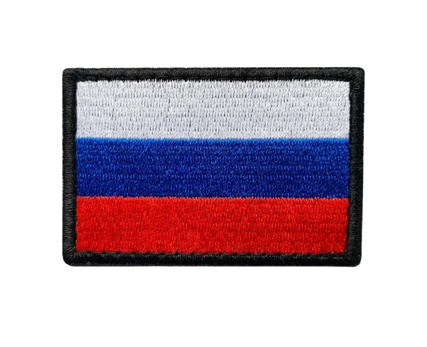 Шеврон тактический RusForce Флаг России 6х4 см триколор черный