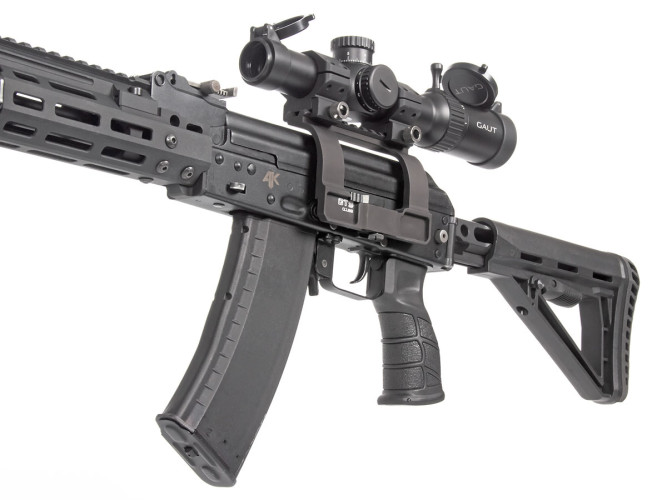 Кронштейн GTS Q.128 боковой быстросъёмный Picatinny АК/Сайга 11 слотов